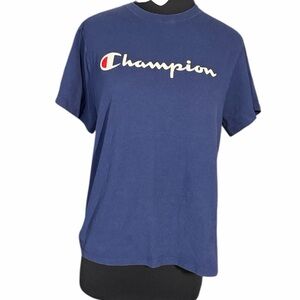 Champion Boys Navy Logo Tee